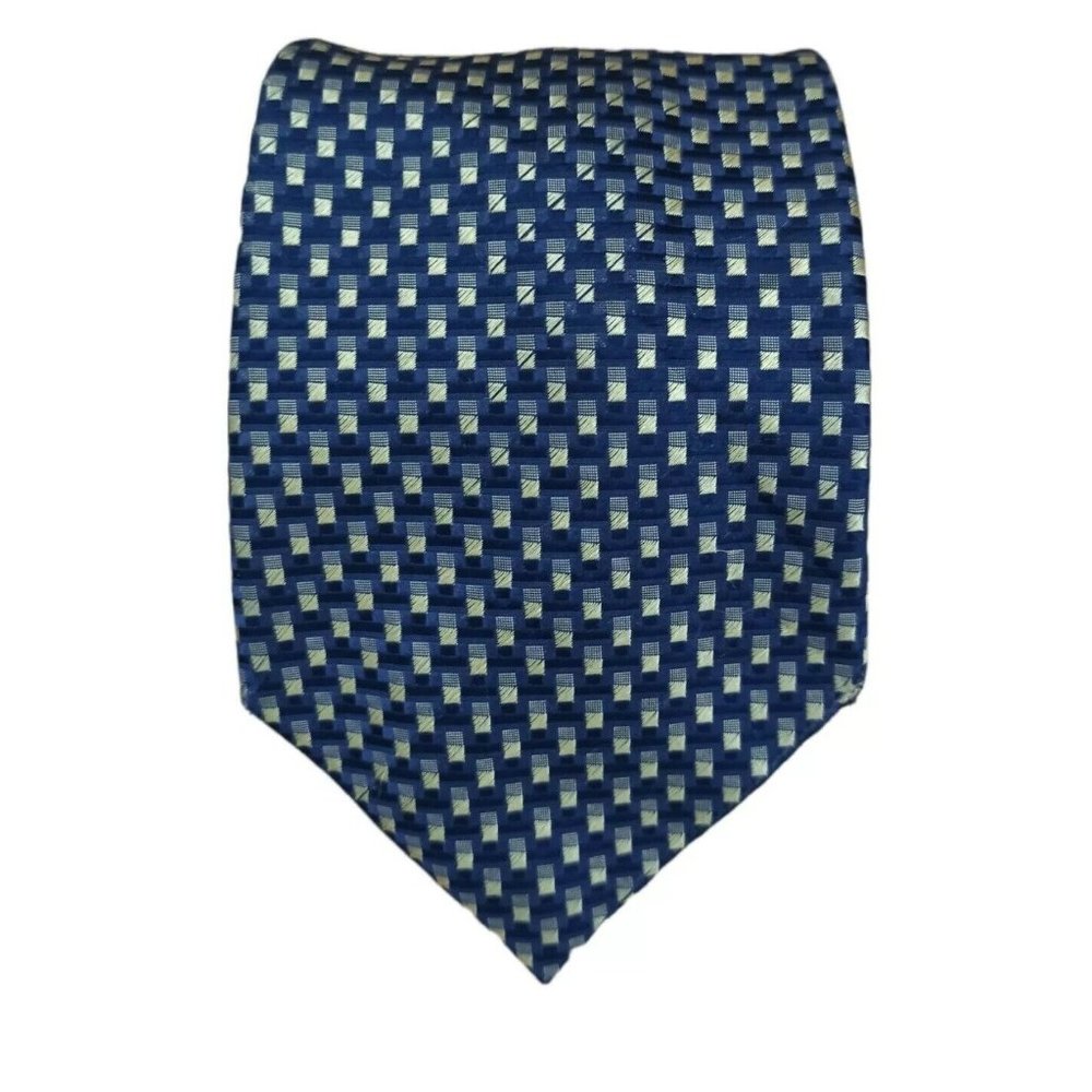 CANALI Blue Geometric Silk Tie ITALY 58"/ 3.8" EC - Picture 1 of 4